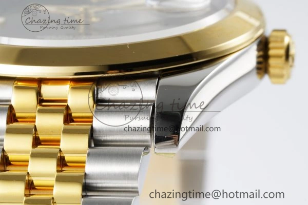 DateJust 41 SS YG Polished Bezel KING 1:1 Best Edition 904L Steel Gray Dial Green Roman on Jubilee Bracelet VR OnTrend 2225