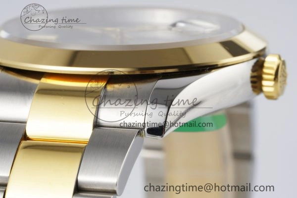 MultiPurpose DateJust 41 SS YG Polished Bezel KING 1:1 Best Edition 904L Steel Gray Dial Green Roman on Oyster Bracelet VR 2230