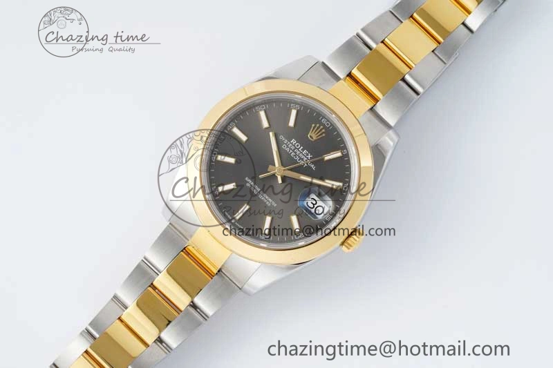 SmartChoice DateJust 41 SS YG Polished Bezel KING 1:1 Best Edition 904L Steel Gray Dial on Oyster Bracelet VR 2227