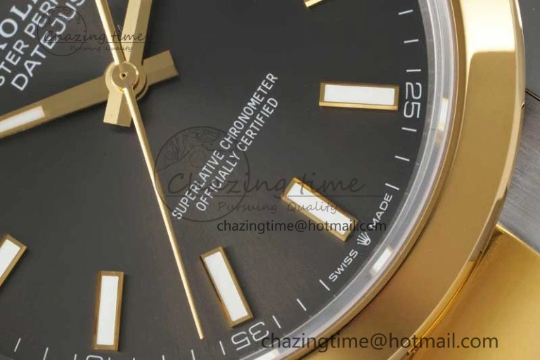SmartChoice DateJust 41 SS YG Polished Bezel KING 1:1 Best Edition 904L Steel Gray Dial on Oyster Bracelet VR 2227