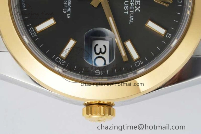 SmartChoice DateJust 41 SS YG Polished Bezel KING 1:1 Best Edition 904L Steel Gray Dial on Oyster Bracelet VR 2227
