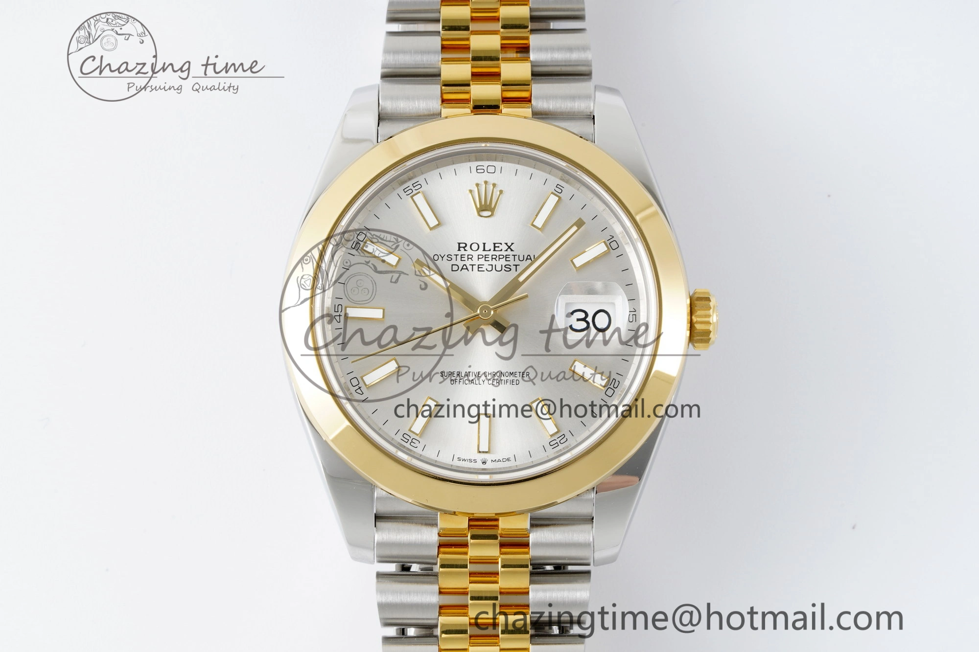 DateJust 41 SS YG Polished Bezel KING 1:1 Best Edition 904L Steel Silver Dial on Jubilee Bracelet VR Reliable 2224