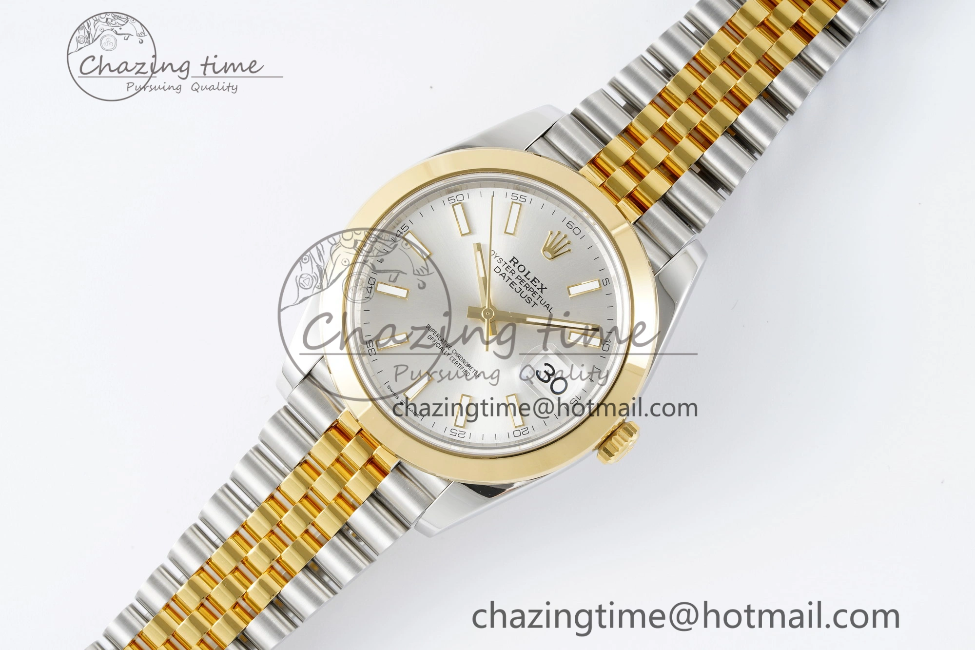 DateJust 41 SS YG Polished Bezel KING 1:1 Best Edition 904L Steel Silver Dial on Jubilee Bracelet VR Reliable 2224