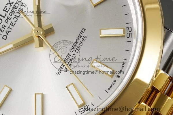 DateJust 41 SS YG Polished Bezel KING 1:1 Best Edition 904L Steel Silver Dial on Jubilee Bracelet VR Reliable 2224