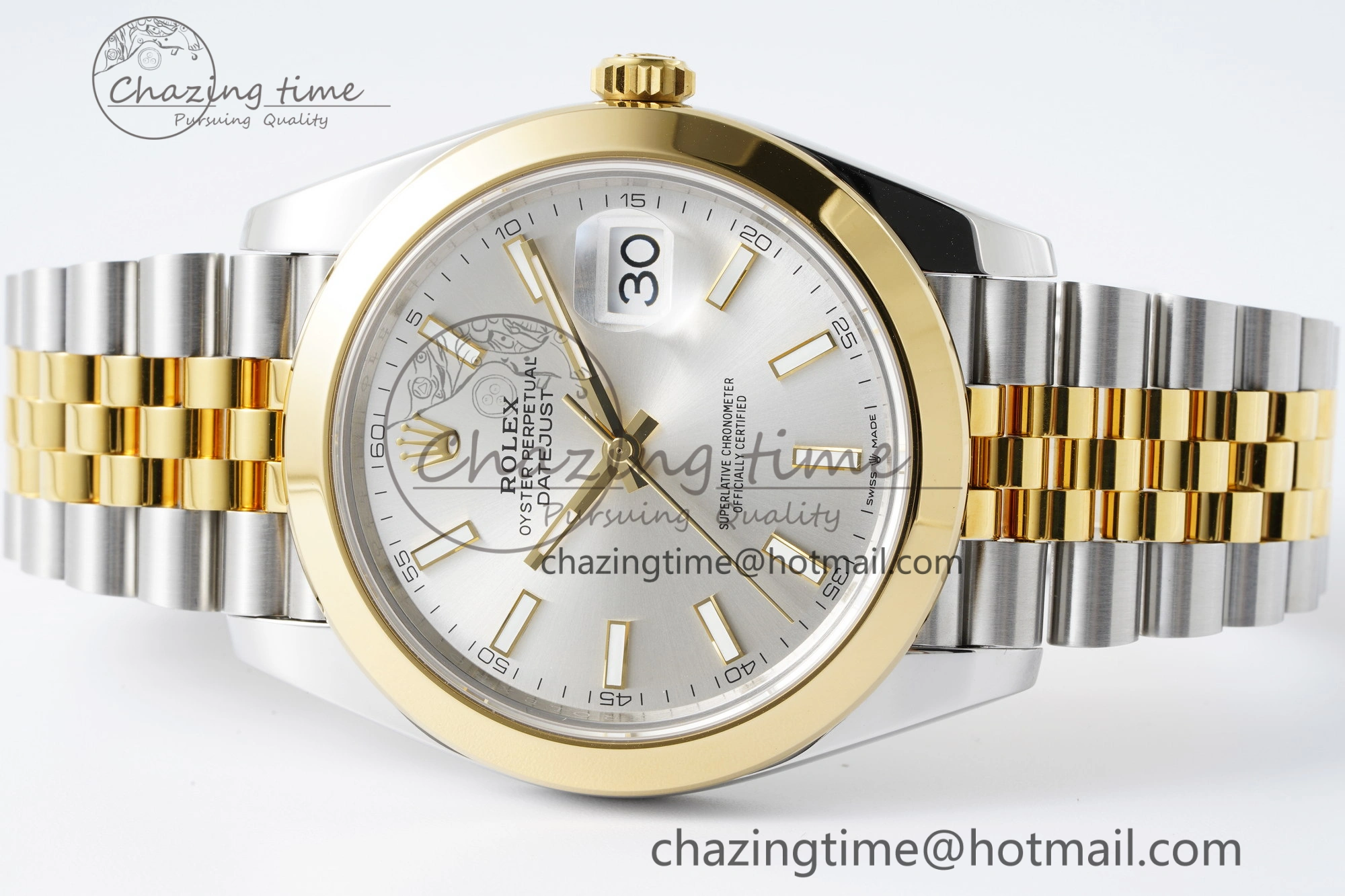 DateJust 41 SS YG Polished Bezel KING 1:1 Best Edition 904L Steel Silver Dial on Jubilee Bracelet VR Reliable 2224