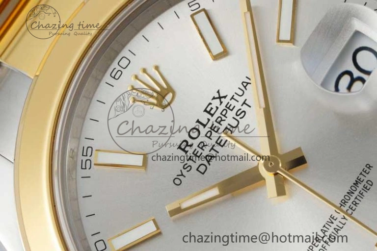 DateJust 41 SS YG Polished Bezel KING 1:1 Best Edition 904L Steel Silver Dial on Oyster Bracelet VR TimelessDesign 2226