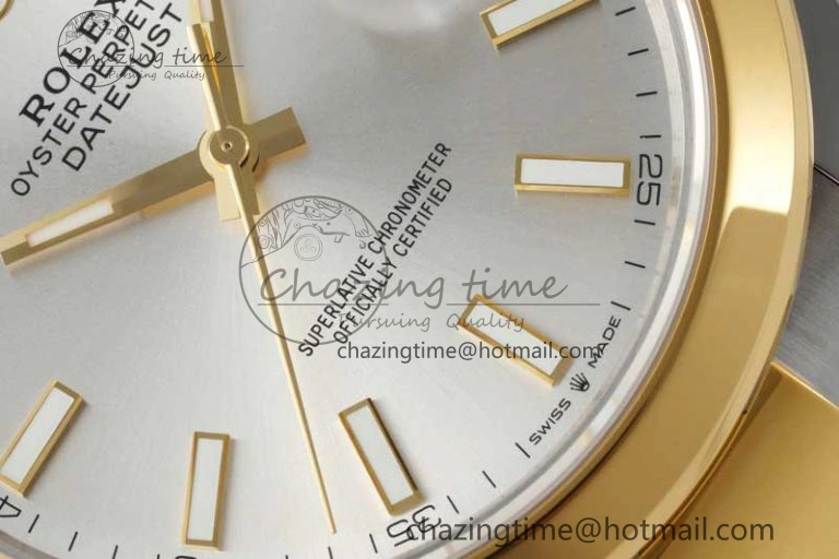 DateJust 41 SS YG Polished Bezel KING 1:1 Best Edition 904L Steel Silver Dial on Oyster Bracelet VR TimelessDesign 2226
