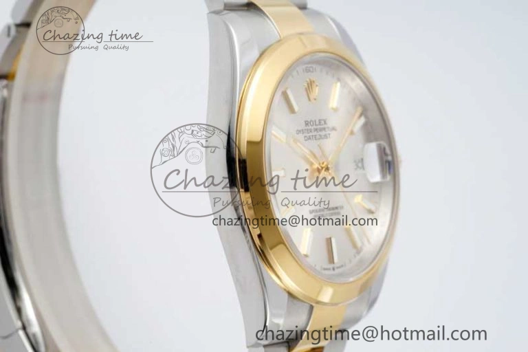 DateJust 41 SS YG Polished Bezel KING 1:1 Best Edition 904L Steel Silver Dial on Oyster Bracelet VR TimelessDesign 2226