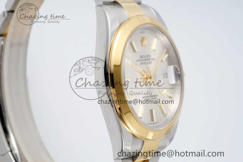 DateJust 41 SS YG Polished Bezel KING 1:1 Best Edition 904L Steel Silver Dial on Oyster Bracelet VR TimelessDesign 2226