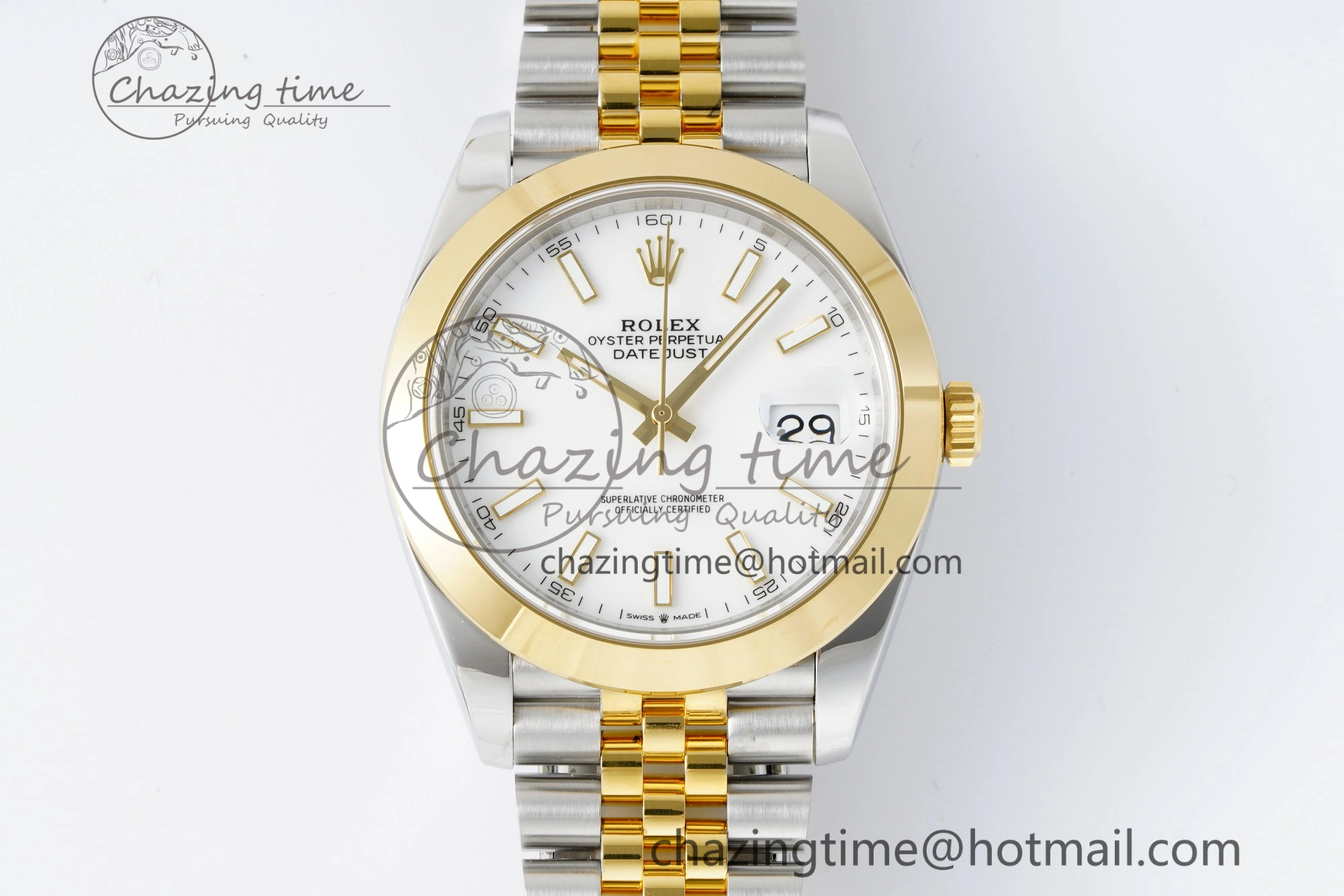 Modern DateJust 41 SS YG Polished Bezel KING 1:1 Best Edition 904L Steel White Dial on Jubilee Bracelet VR 2223