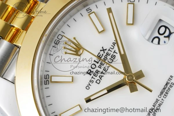Modern DateJust 41 SS YG Polished Bezel KING 1:1 Best Edition 904L Steel White Dial on Jubilee Bracelet VR 2223