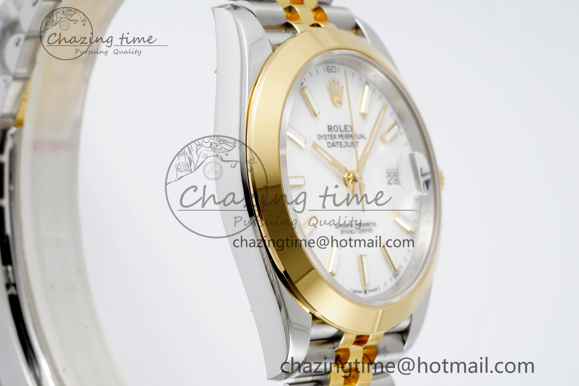 Modern DateJust 41 SS YG Polished Bezel KING 1:1 Best Edition 904L Steel White Dial on Jubilee Bracelet VR 2223