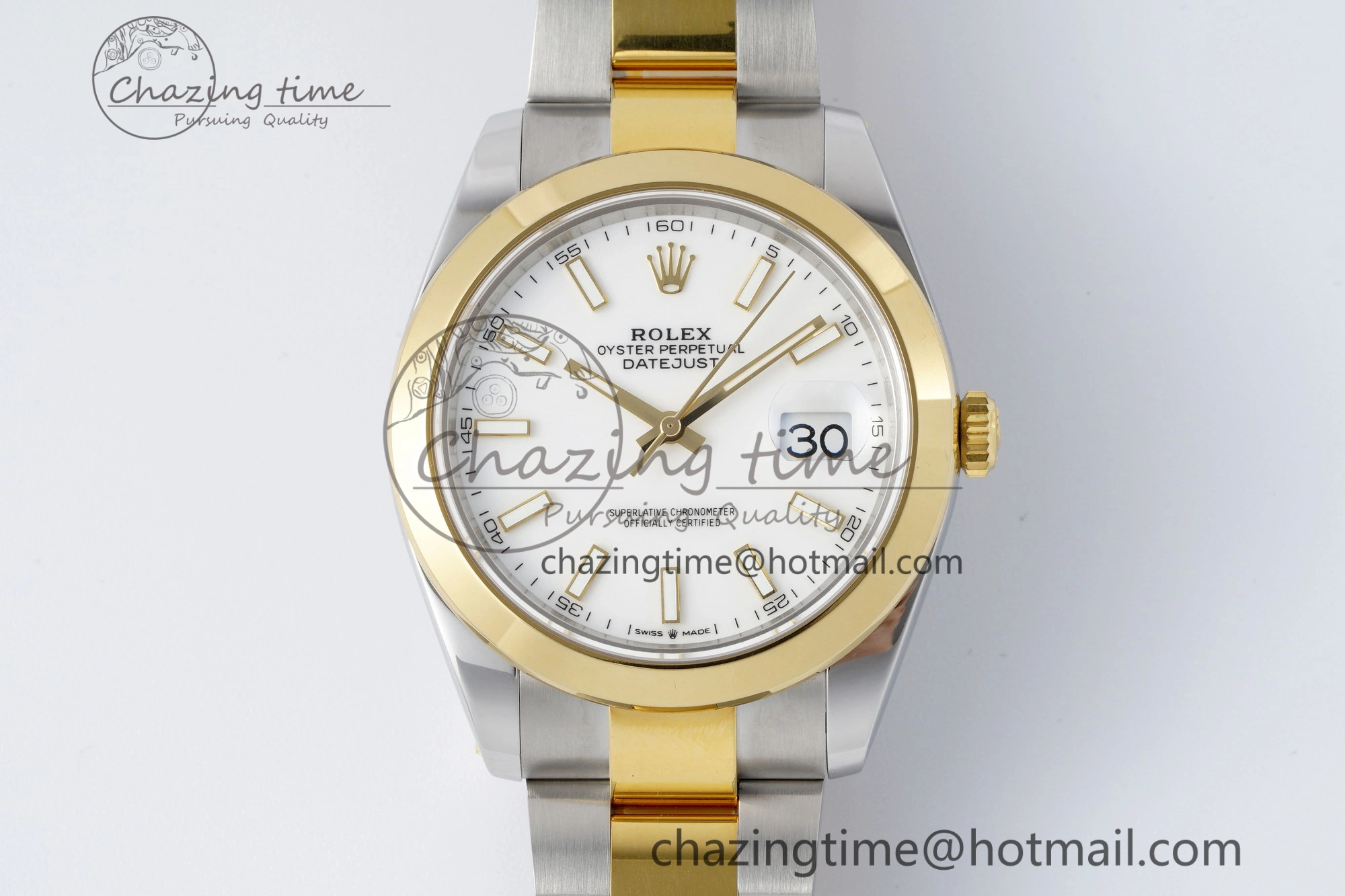 Effortless DateJust 41 SS YG Polished Bezel KING 1:1 Best Edition 904L Steel White Dial on Oyster Bracelet VR 2231