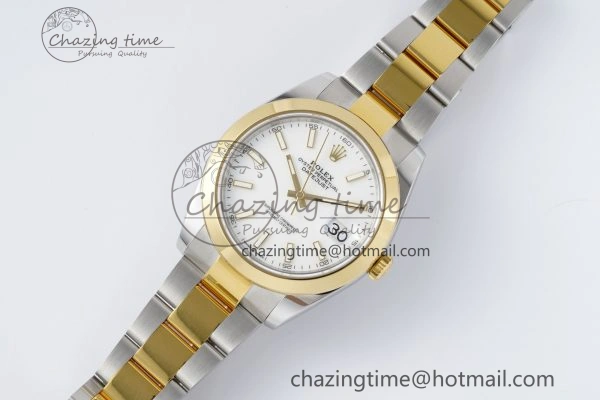 Effortless DateJust 41 SS YG Polished Bezel KING 1:1 Best Edition 904L Steel White Dial on Oyster Bracelet VR 2231