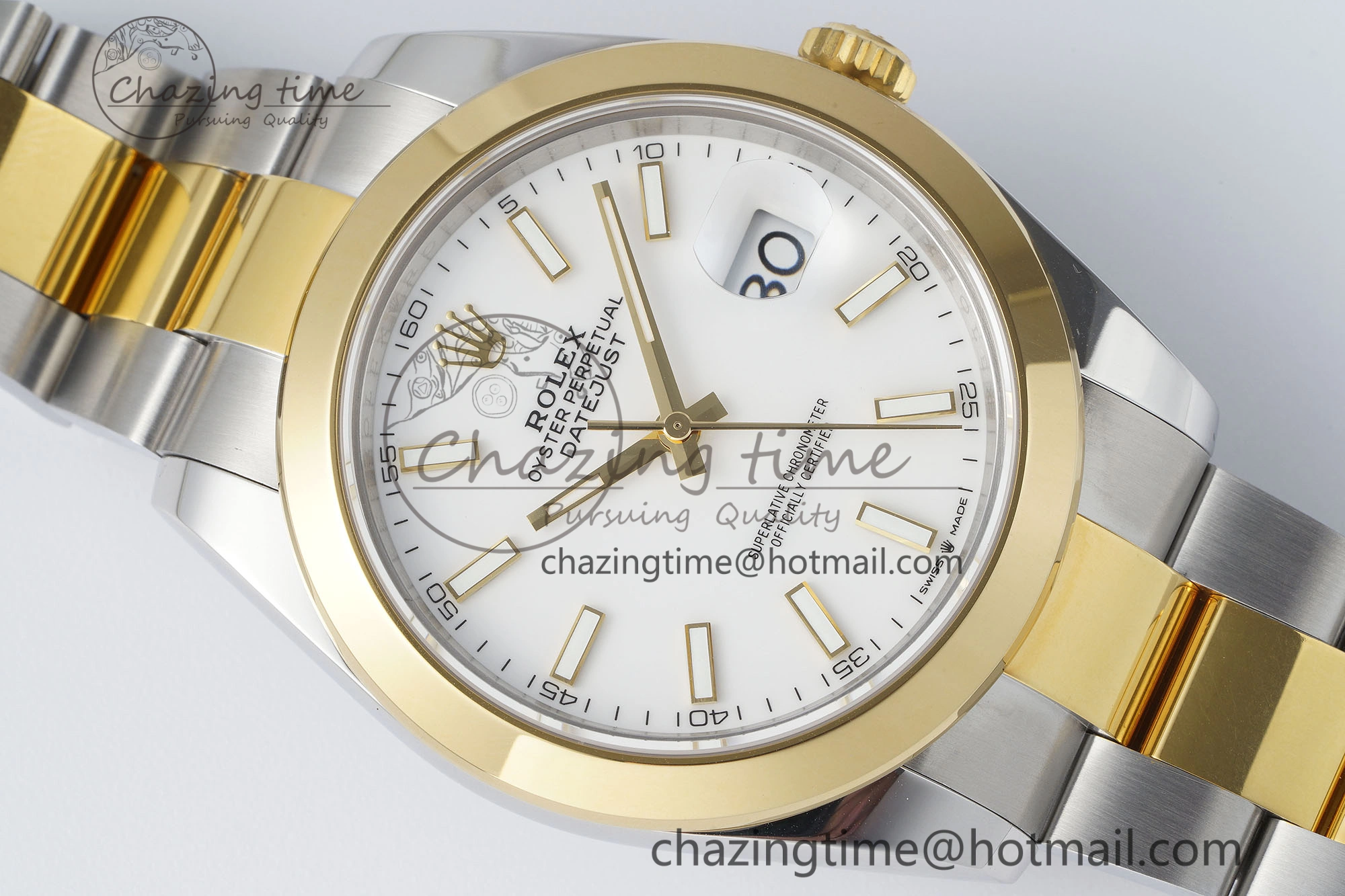 Effortless DateJust 41 SS YG Polished Bezel KING 1:1 Best Edition 904L Steel White Dial on Oyster Bracelet VR 2231