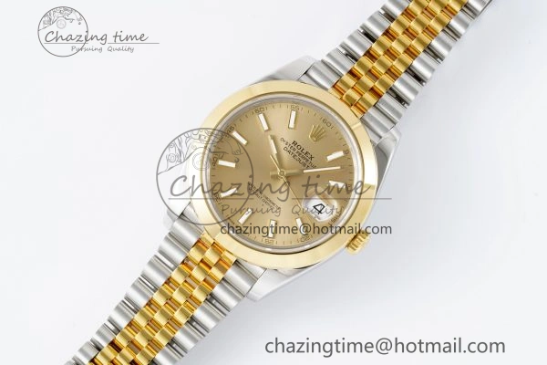 Thermal DateJust 41 SS YG Polished Bezel KING 1:1 Best Edition 904L Steel YG Dial on Jubilee Bracelet VR 2221