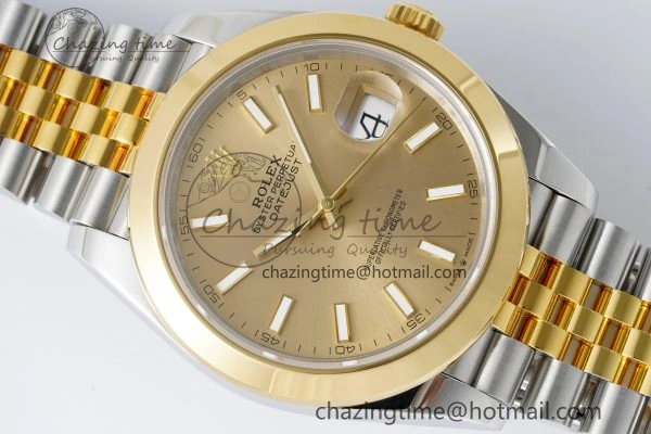 Thermal DateJust 41 SS YG Polished Bezel KING 1:1 Best Edition 904L Steel YG Dial on Jubilee Bracelet VR 2221