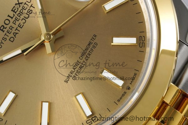 Thermal DateJust 41 SS YG Polished Bezel KING 1:1 Best Edition 904L Steel YG Dial on Jubilee Bracelet VR 2221