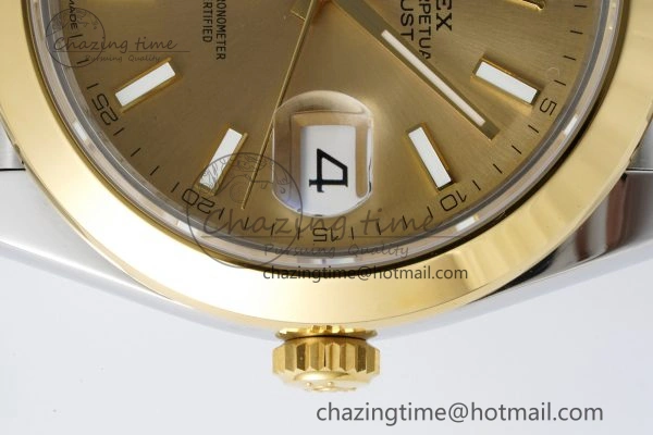 Thermal DateJust 41 SS YG Polished Bezel KING 1:1 Best Edition 904L Steel YG Dial on Jubilee Bracelet VR 2221