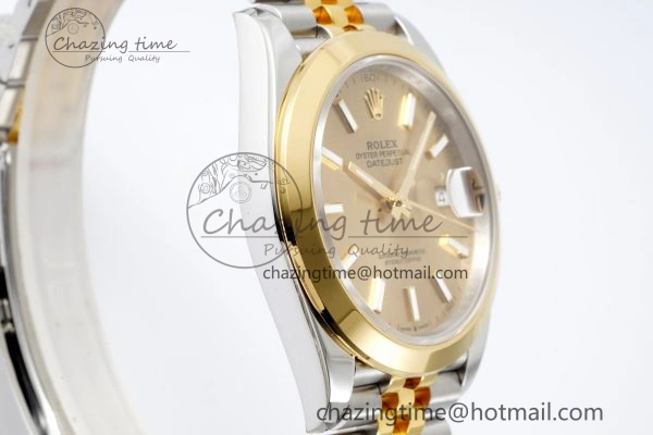 Thermal DateJust 41 SS YG Polished Bezel KING 1:1 Best Edition 904L Steel YG Dial on Jubilee Bracelet VR 2221