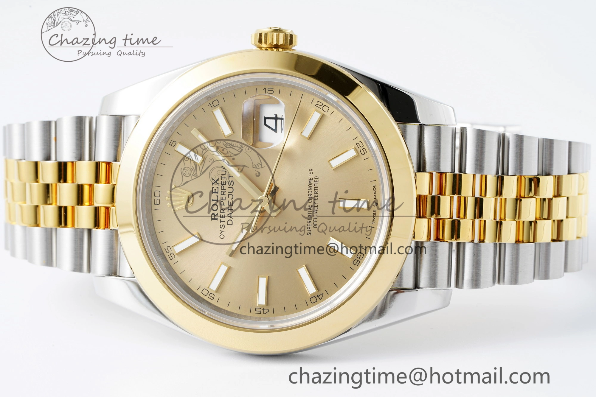 Thermal DateJust 41 SS YG Polished Bezel KING 1:1 Best Edition 904L Steel YG Dial on Jubilee Bracelet VR 2221