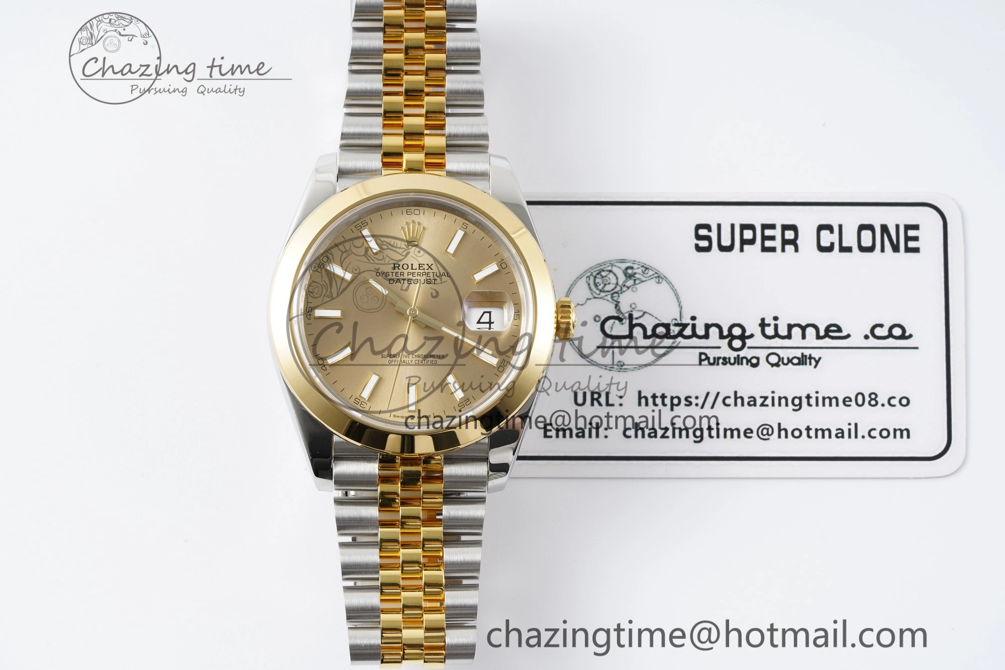 Thermal DateJust 41 SS YG Polished Bezel KING 1:1 Best Edition 904L Steel YG Dial on Jubilee Bracelet VR 2221