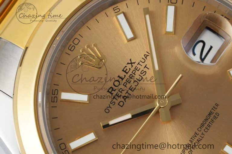 DateJust 41 SS YG Polished Bezel KING 1:1 Best Edition 904L Steel YG Dial on Oyster Bracelet VR Effortless 2228