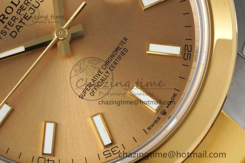 DateJust 41 SS YG Polished Bezel KING 1:1 Best Edition 904L Steel YG Dial on Oyster Bracelet VR Effortless 2228