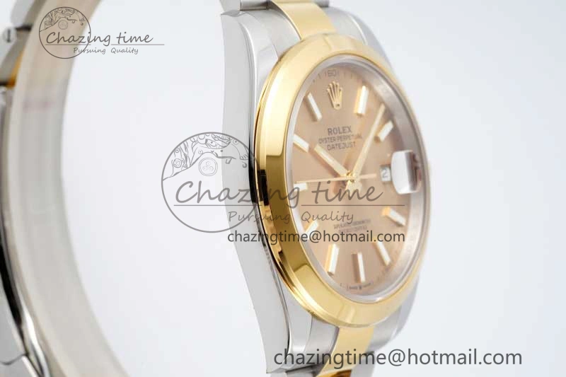 DateJust 41 SS YG Polished Bezel KING 1:1 Best Edition 904L Steel YG Dial on Oyster Bracelet VR Effortless 2228