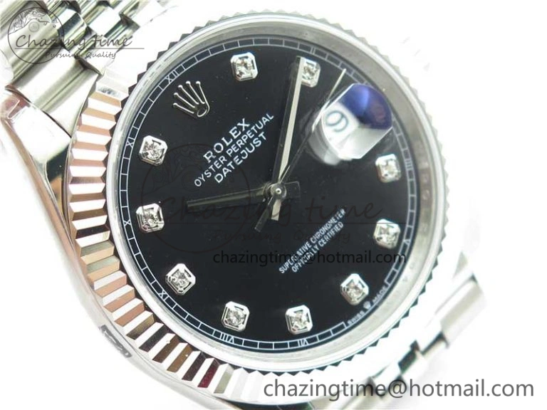 DateJust 41MM 126334 904L SS VRF 1:1 Best Edition Black Dial Crystals Markers on SS Jubilee Bracelet A Reliable 2905