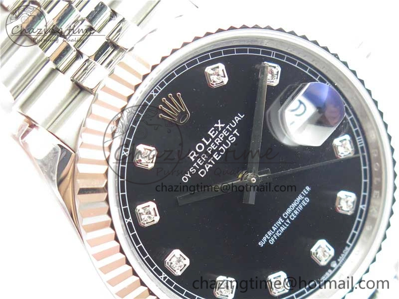DateJust 41MM 126334 904L SS VRF 1:1 Best Edition Black Dial Crystals Markers on SS Jubilee Bracelet A Reliable 2905