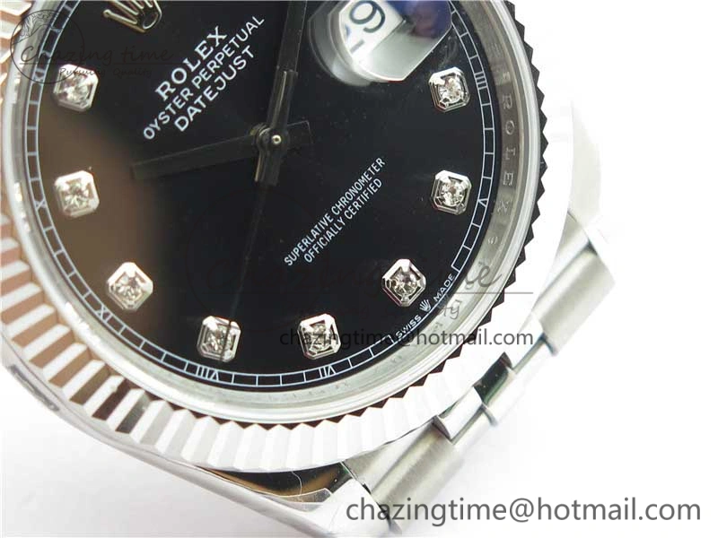 DateJust 41MM 126334 904L SS VRF 1:1 Best Edition Black Dial Crystals Markers on SS Jubilee Bracelet A Reliable 2905