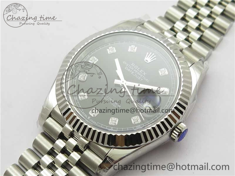 DateJust 41MM 126334 904L SS VRF 1:1 Best Edition Black Dial Crystals Markers on SS Jubilee Bracelet A Reliable 2905
