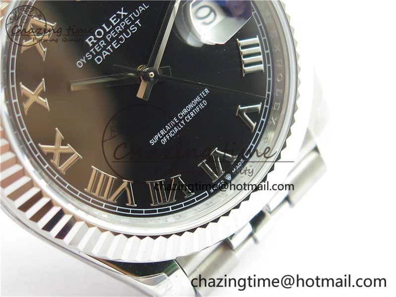 Minimalist DateJust 41MM 126334 904L SS VRF 1:1 Best Edition Black Dial Roman Markers on SS Jubilee Bracelet A 2899
