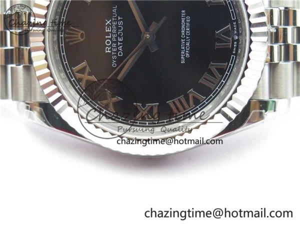 Minimalist DateJust 41MM 126334 904L SS VRF 1:1 Best Edition Black Dial Roman Markers on SS Jubilee Bracelet A 2899
