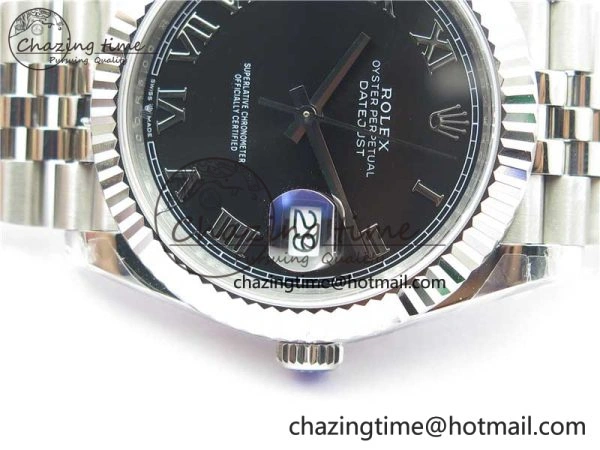 Minimalist DateJust 41MM 126334 904L SS VRF 1:1 Best Edition Black Dial Roman Markers on SS Jubilee Bracelet A 2899