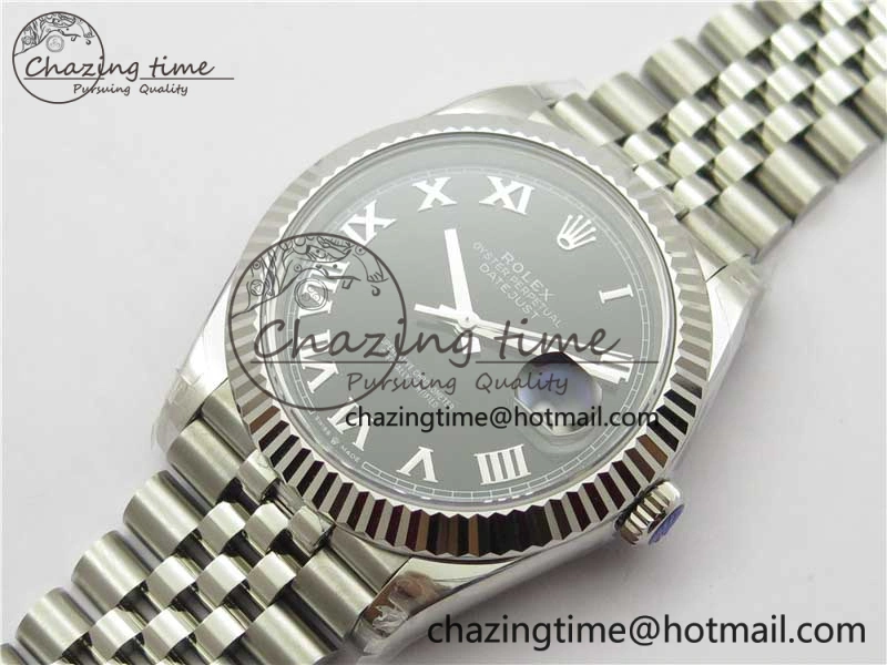 Minimalist DateJust 41MM 126334 904L SS VRF 1:1 Best Edition Black Dial Roman Markers on SS Jubilee Bracelet A 2899