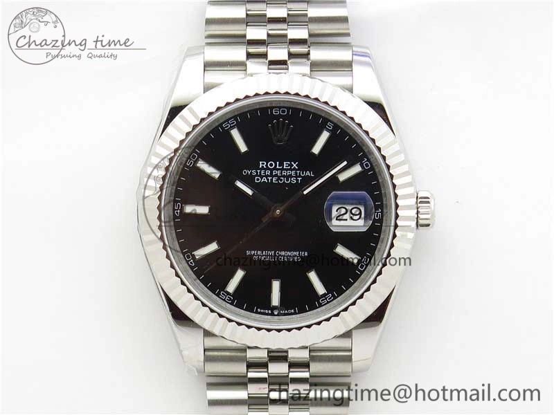 DateJust 41MM 126334 904L SS VRF 1:1 Best Edition Black Dial Stick Markers on SS Jubilee Bracelet A ModernLook 2901