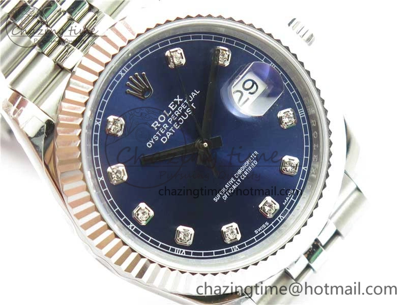DateJust 41MM 126334 904L SS VRF 1:1 Best Edition Blue Dial Crystals Markers on SS Jubilee Bracelet A Thermal 2906