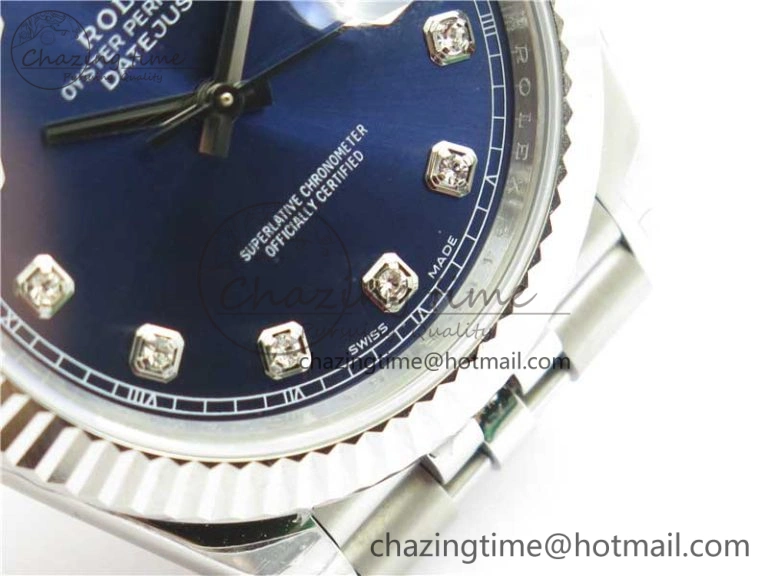 DateJust 41MM 126334 904L SS VRF 1:1 Best Edition Blue Dial Crystals Markers on SS Jubilee Bracelet A Thermal 2906