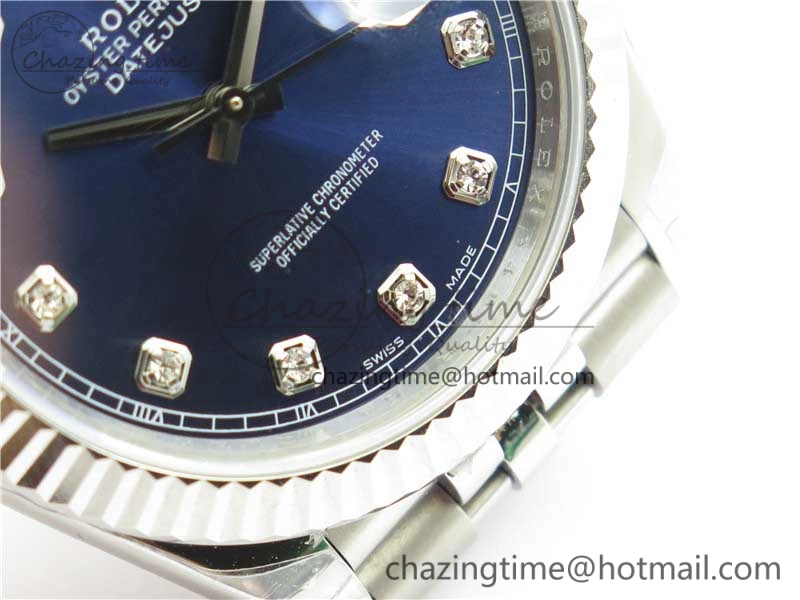 DateJust 41MM 126334 904L SS VRF 1:1 Best Edition Blue Dial Crystals Markers on SS Jubilee Bracelet A Thermal 2906