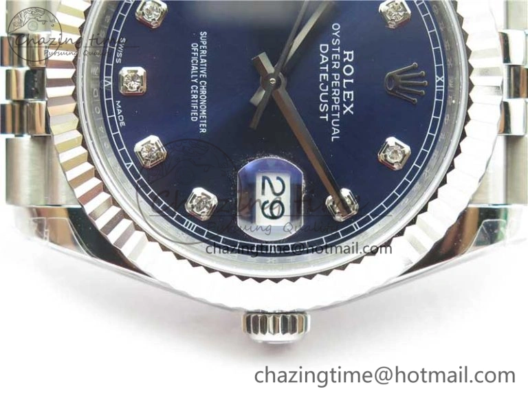 DateJust 41MM 126334 904L SS VRF 1:1 Best Edition Blue Dial Crystals Markers on SS Jubilee Bracelet A Thermal 2906