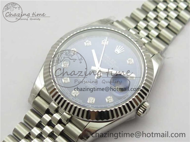 DateJust 41MM 126334 904L SS VRF 1:1 Best Edition Blue Dial Crystals Markers on SS Jubilee Bracelet A Thermal 2906