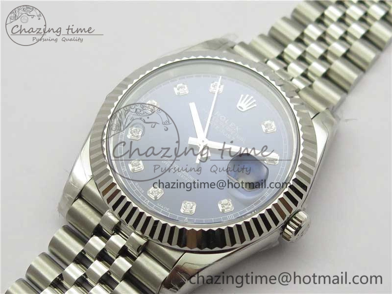 DateJust 41MM 126334 904L SS VRF 1:1 Best Edition Blue Dial Crystals Markers on SS Jubilee Bracelet A Thermal 2906