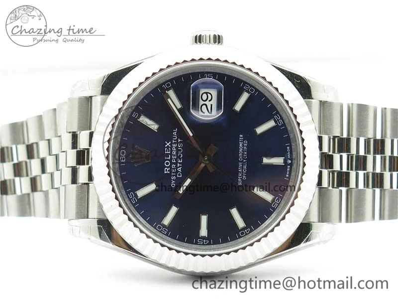 FastDry DateJust 41MM 126334 904L SS VRF 1:1 Best Edition Blue Dial Stick Markers on SS Jubilee Bracelet A 2903