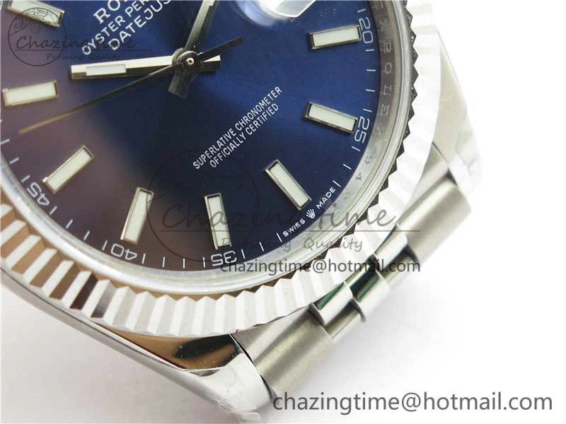 FastDry DateJust 41MM 126334 904L SS VRF 1:1 Best Edition Blue Dial Stick Markers on SS Jubilee Bracelet A 2903