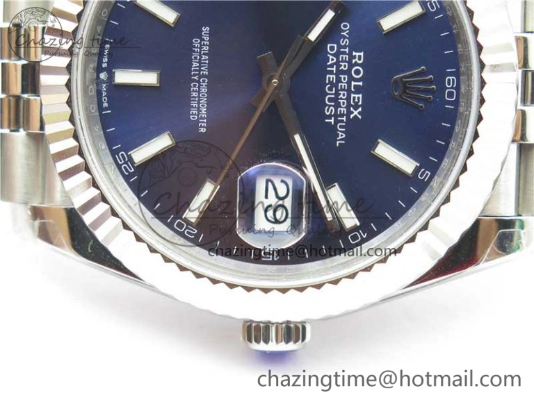 FastDry DateJust 41MM 126334 904L SS VRF 1:1 Best Edition Blue Dial Stick Markers on SS Jubilee Bracelet A 2903
