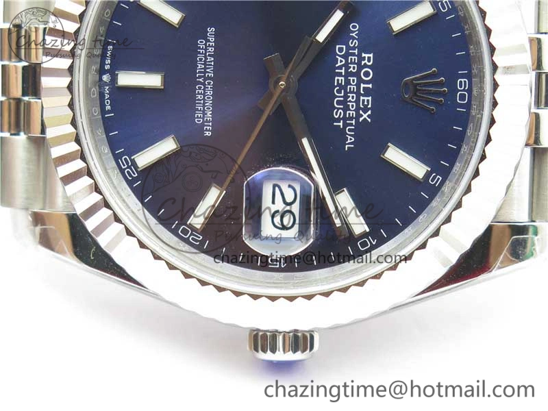 FastDry DateJust 41MM 126334 904L SS VRF 1:1 Best Edition Blue Dial Stick Markers on SS Jubilee Bracelet A 2903