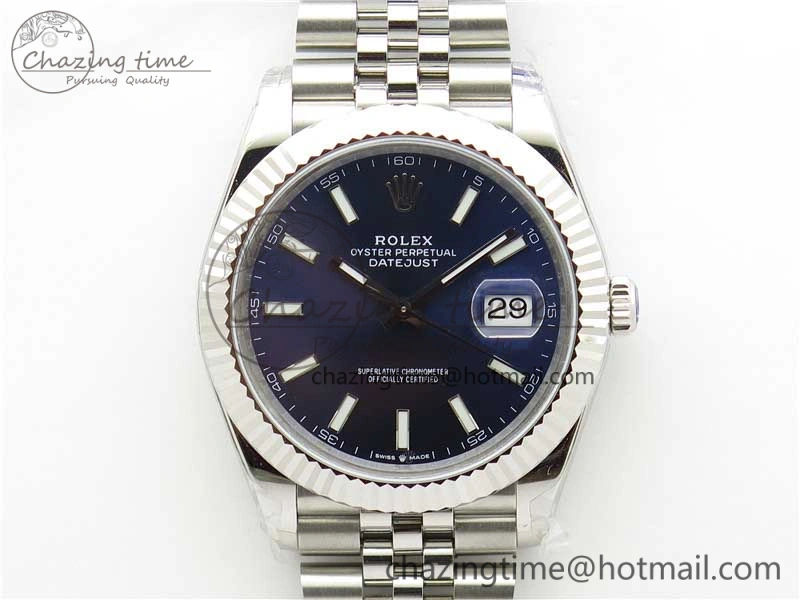FastDry DateJust 41MM 126334 904L SS VRF 1:1 Best Edition Blue Dial Stick Markers on SS Jubilee Bracelet A 2903