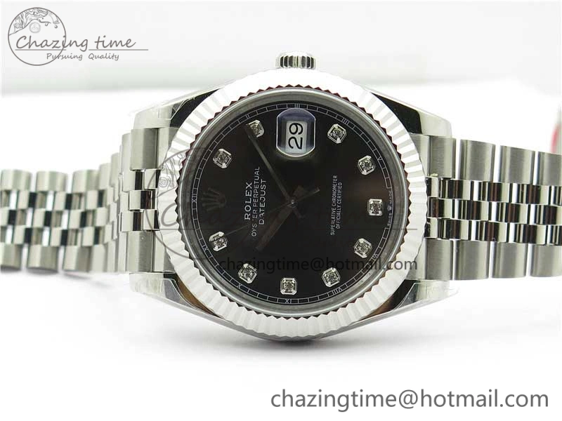DateJust 41MM 126334 904L SS VRF 1:1 Best Edition Gray Dial Crystals Markers on SS Jubilee Bracelet A Practical 2904